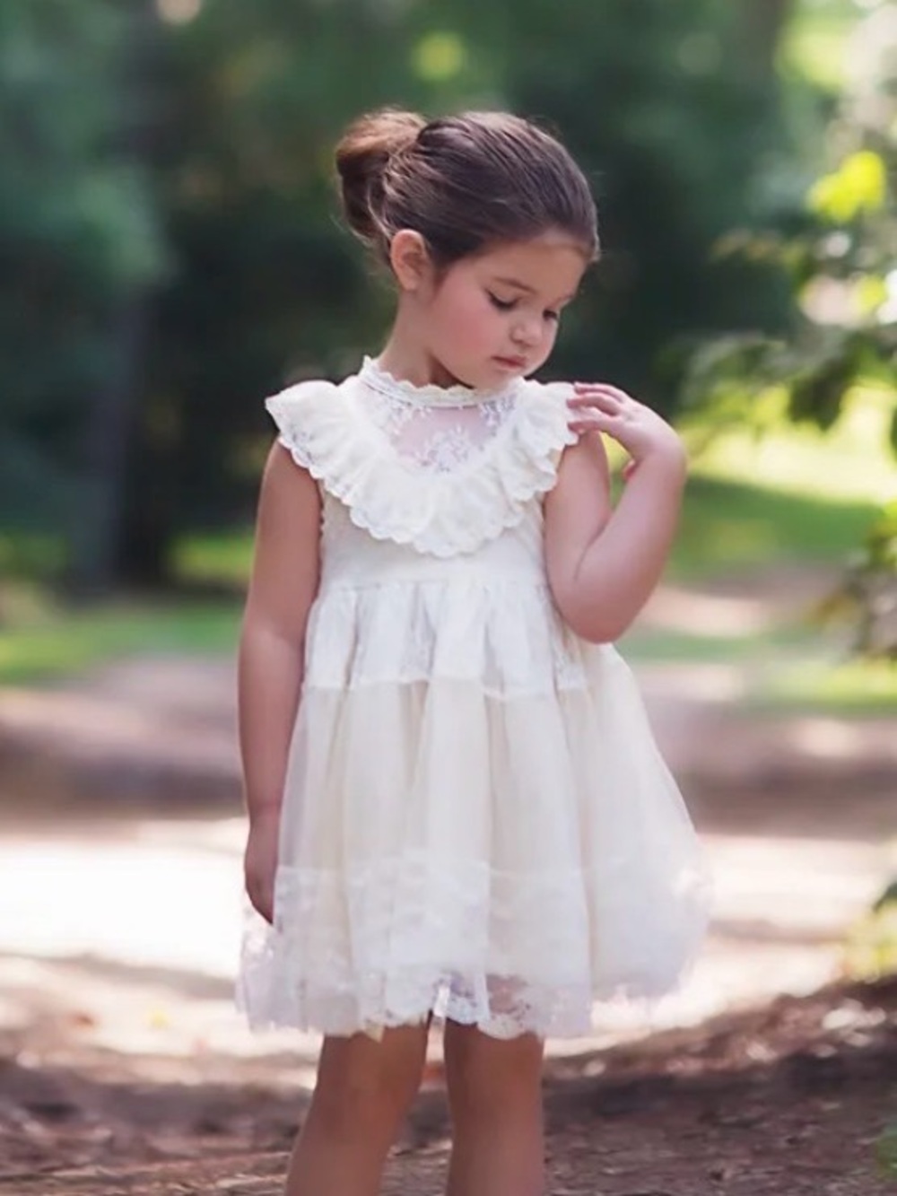 Trish Scully Amidala Girl’s Dress in Vintage Inspired White Lace Size 3 NWT